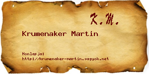 Krumenaker Martin névjegykártya